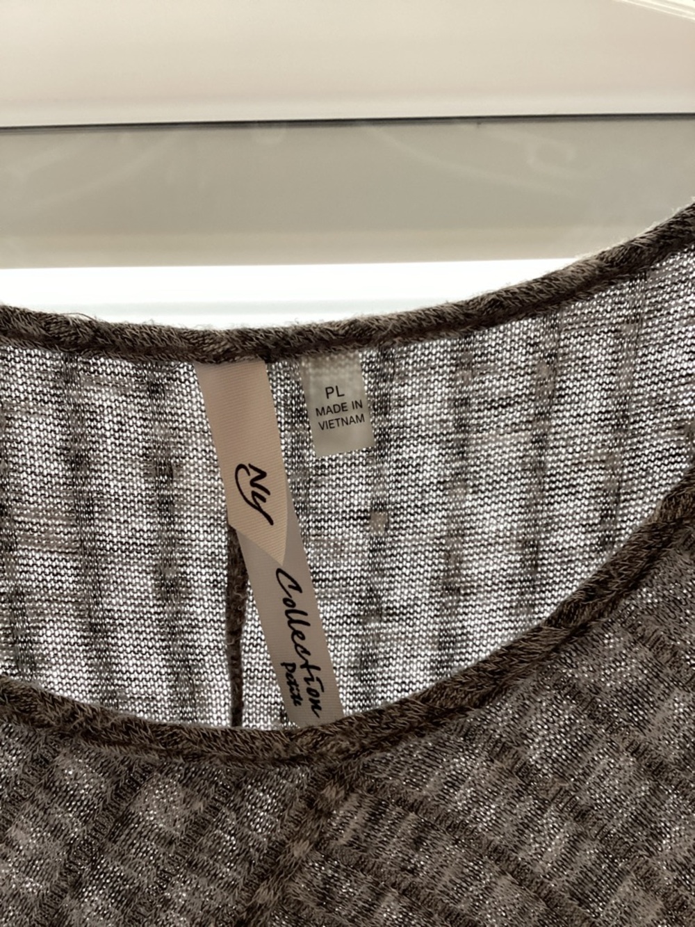 NY Collection Charcoal Gray Knit Long-Sleeve Tunic - Picture 2 of 2